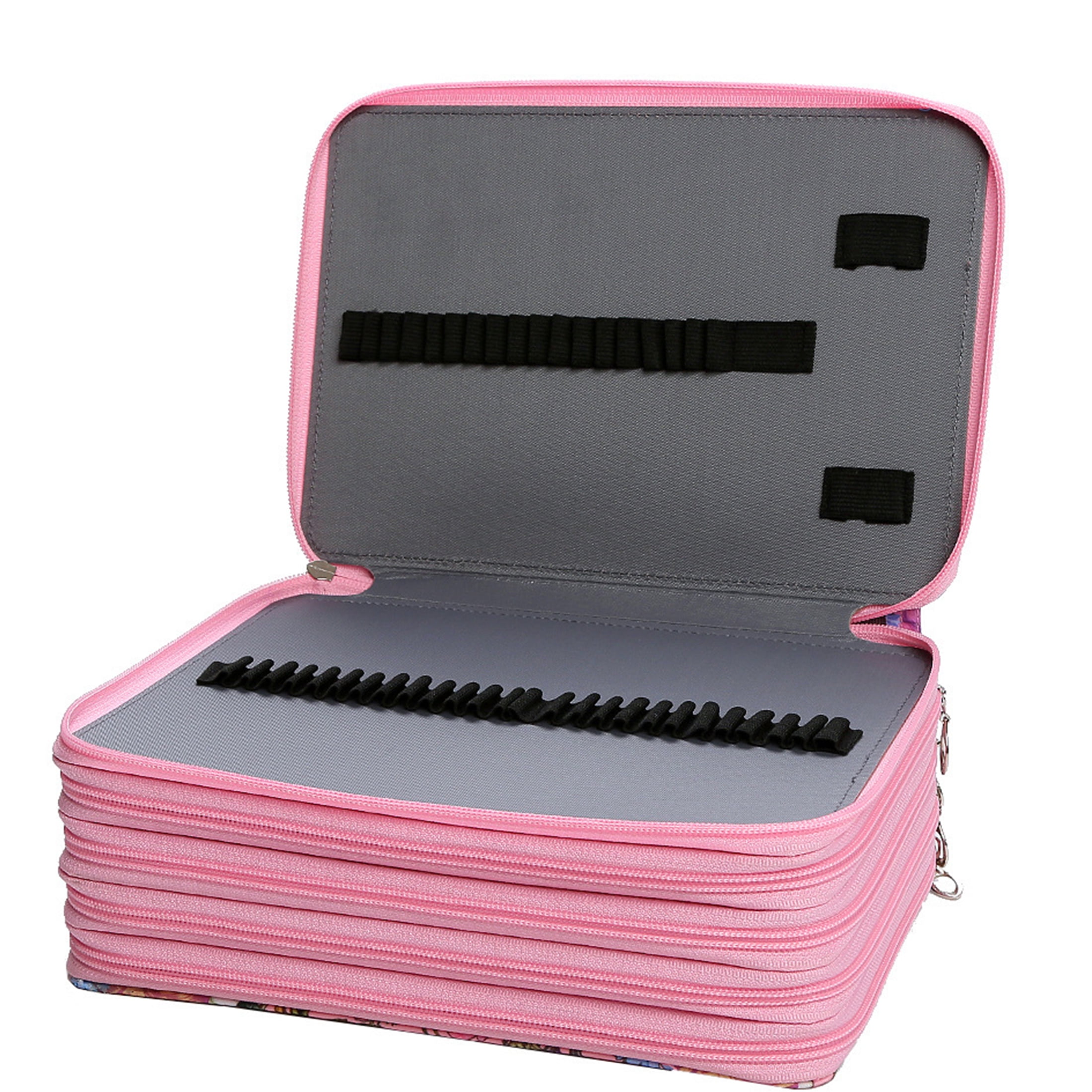 Black Colored Pencil Case with Zipper, 252 Slots Large Capacity Pencil Bag Oxford Cloth Pencil Holder Organizer for Teen Adult Artist