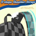 thumbnail image 5 of Gray and Black Wavy Checkered Pattern 17" School Backpacks for Teens,Waterproof Oxford Fabric,S-Shape Padded Straps for School,Travel,Hiking,Camping, 5 of 6