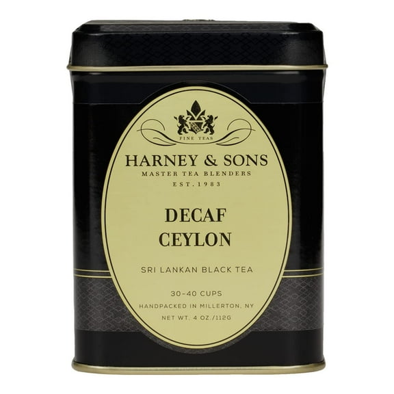 Harney & Sons Fine Teas Decaf Ceylon Black Tea Tin, 4oz Loose Leaf