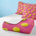thumbnail image 4 of Manfei Girls Tennis Bed Spread Queen, Sports Queen Coverlet Set, HotPink Yellow, Pink Reversible 3pcs, 1 Quilt and 2 Pillowcases, 4 of 7