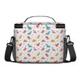 thumbnail image 3 of Dinosaur and Flower White Pattern Insulated Lunch Box for Women Men, Medium Leakproof Cooler Bag with Adjustable Strap, 10"x6.7"x8", 3 of 6