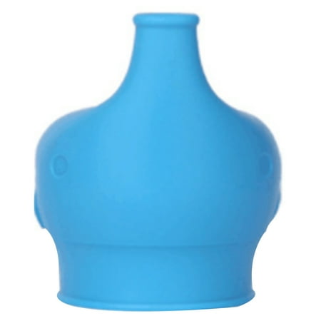 Silicone Sippy Cup Lid For Baby Toddlers Anti\-scalding Spill Proof Elephant Modeling Bottle Cup Cover Training To Drink Tool Blue