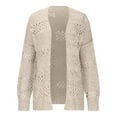 thumbnail image 5 of VEKDONE Lightweight Crochet Cardigan for Women Long Sleeve Open Front Knit Oversized Cardigans Sweaters Casual Loose Hollow Out Solid Color Jackets, 5 of 6