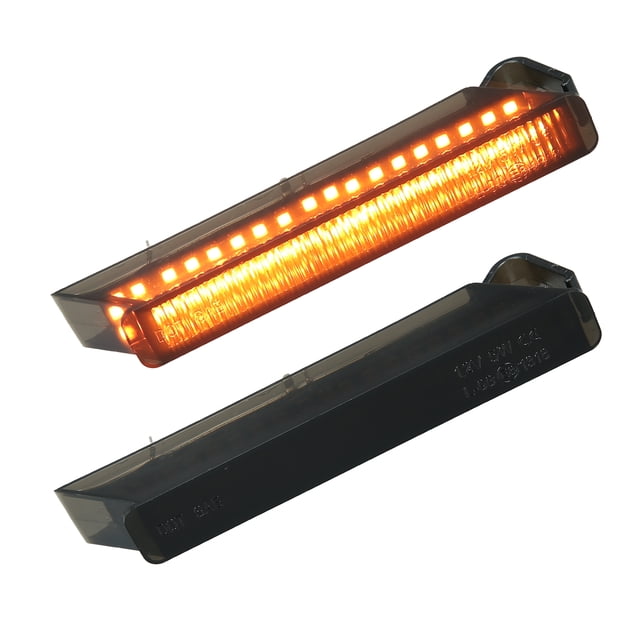 Luces de señal de giro para Ford F-150 Expedition para Lincoln Mark LT 4L3Z-13B374-AA 4L3Z-13B375-A LED ahumado secuencial Luz de espejo de señal de giro lateral Ámbar ABS Negro LR 2 piezas