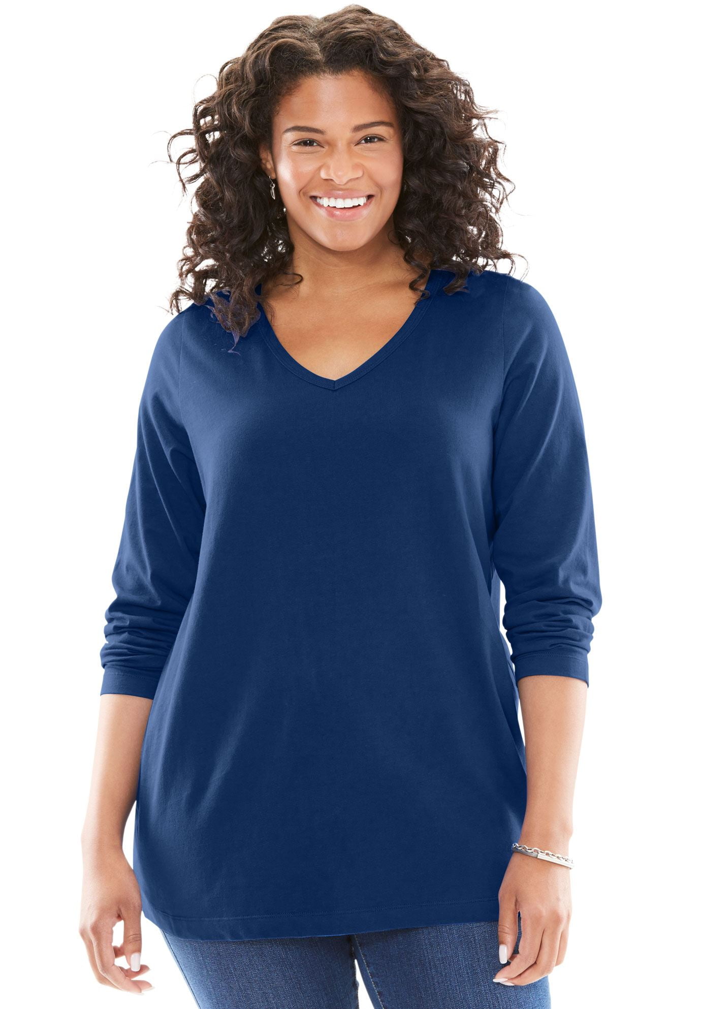 On The Plus Side - V-Neck Short Sleeve Tee - Plus main image 1