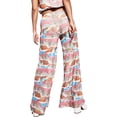 thumbnail image 3 of Royalty By Maluma Womens Printed Ruched Pants Pink Palm Tree Print S, 3 of 3