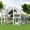 Gray+White, variant on YIORTWO Jumbo Outdoor Catio with Built-in Planter Stand, 4-Tier Wooden Cat Enclosure with 8 Platforms & Bridges, Weatherproof Large Cat House with Sunshine Board Roof, Grey