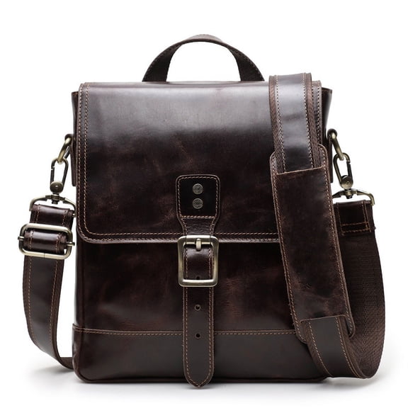 Cowhide Men's Messenger Bag Fashion Trend,Brown