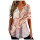 thumbnail image 2 of ICHUANYI Clearance Women Fashion Casual Printing Shirts Short Sleeve Loose Tee Tops Tunic Blouse(Pink, XXL) ICHUANYI WER2023080815328, 2 of 5