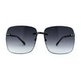 thumbnail image 2 of Womens Luxury Chain Jewel Trim Rimless Butterfly Diva Sunglasses Black Smoke, 2 of 4