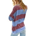 thumbnail image 4 of hxobax Womens Oversized Striped Sweatshirt Half Zip Collar Pullover Tops Quilted Preppy Y2K Clothes, 4 of 6