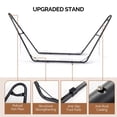 thumbnail image 4 of Qifang Freestanding Hammock Set, Heavy Duty 440Lbs Capacity, Padded Cotton Bed, Adjustable Chain, Anti-Rust Iron Stand for Backyard Porch, Beige, 4 of 7