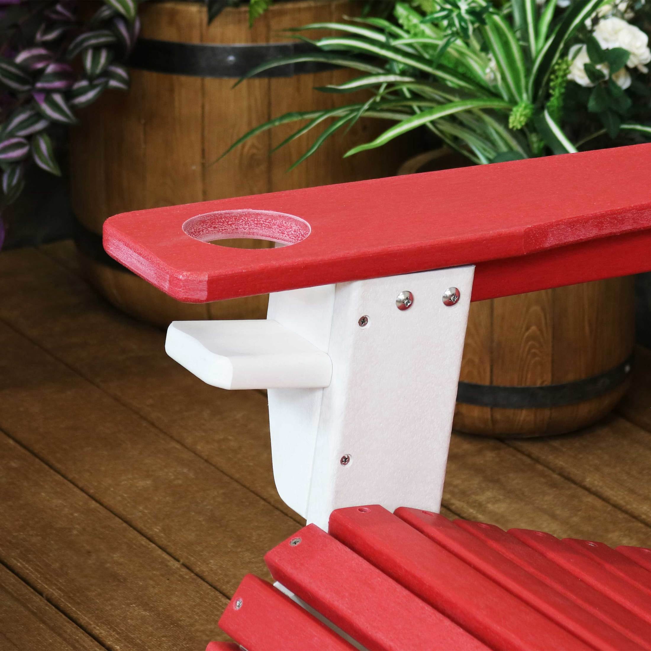 Sunnydaze HDPE Adirondack Chair - Red/White