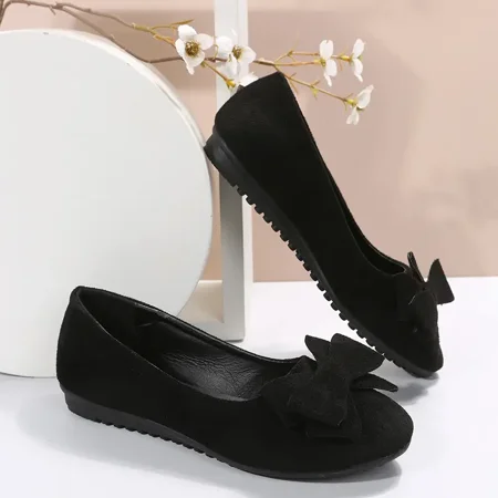 

Women‘s Flat Shoes Closed Toe Bow Decor Ballet Flats