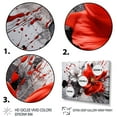 thumbnail image 3 of Designart "Red Grey Botanical Euphony I" Abstract Botanicals Floater Framed Canvas Wall Art, 3 of 7