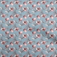 thumbnail image 1 of oneOone Rayon Dusty Blue Fabric Floral Sewing Fabric By The Yard Printed Diy Clothing Sewing Supplies 56 Inch Wide, 1 of 4