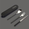 thumbnail image 4 of Moyic Juegos de vajilla Cubiertos de acero inoxidable 304 Utensilios de cocina Diseño simple Accesorios de viaje Reuniones familiares Negro Type2 NO2, 4 of 6
