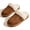 Buckle Chestnut, variant on Women's Fuzzy Memory Foam Slippers Warm Comfy Winter House Shoes, Embroidered Brown, Size 8.5