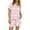 Pink, variant on Wutalume Women's Casual Fashion Christmas Print Short Sleeve Pajama Set, Button Down T-Shirt and Shorts, Holiday Home Wear,Army Green L