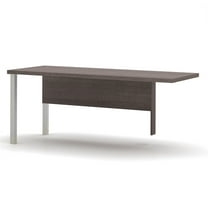 Bestar Pro-Linea Return Table with Metal Legs in Bark Grey