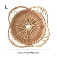 thumbnail image 1 of Poly-Wicker Woven Breads Baskets  Stackable Petals Shape Fruit Baskets Food Serving Holders for Vegetables  Home  Kitchen  Restaurant  Outdoor  Imitation Rattan Brown, 1 of 6