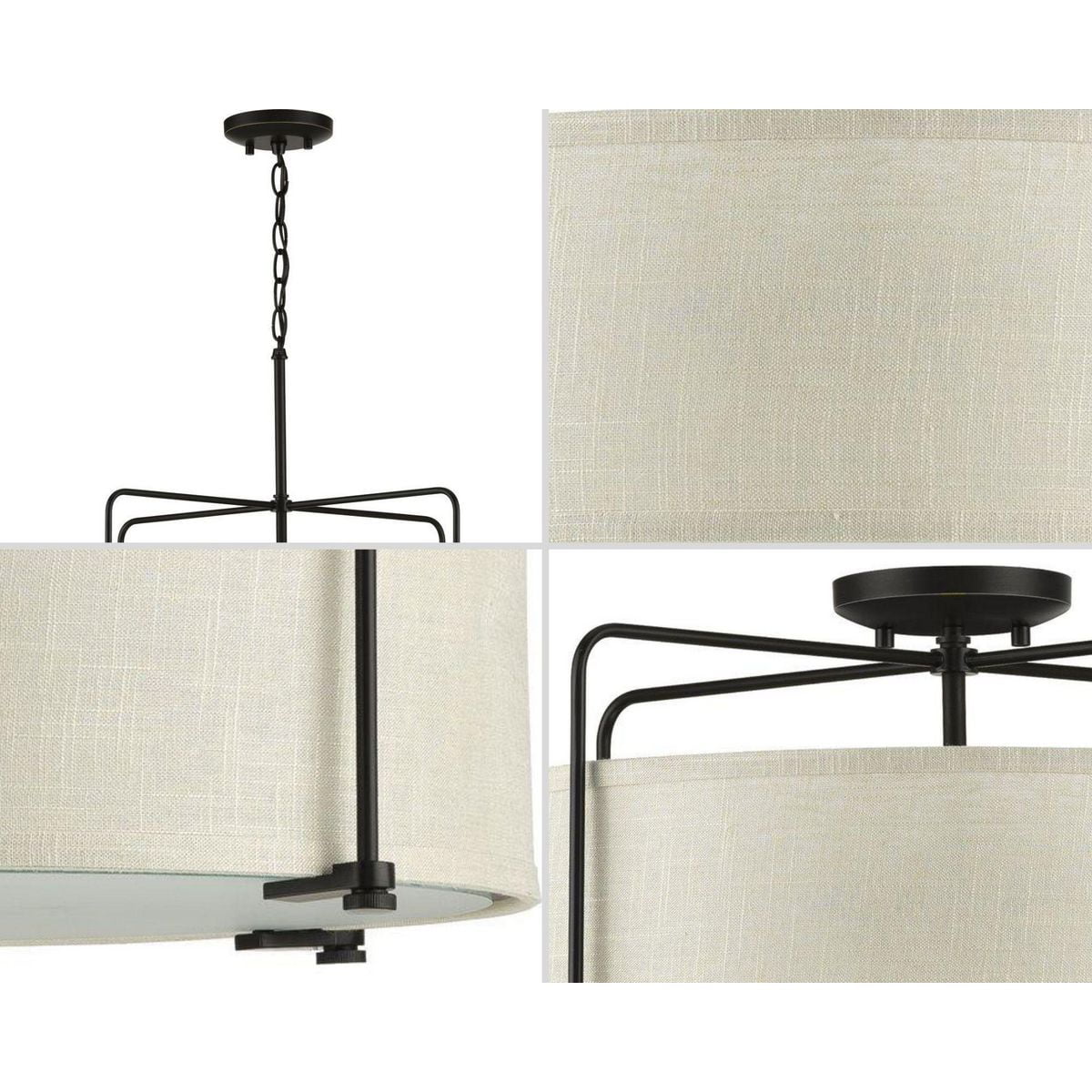 Open Box P350110-020-Progress Lighting-Kempsey - 11 Inch Height - Close-to-Ceiling Light - 3 Light - Flat Round Shade - Line Voltage-Antique Bronze Finish