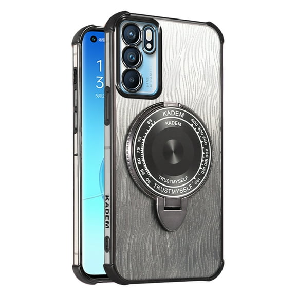 Kickstand Case for OPPO A16 Cover Soft TPU Silicone Phone Case with Luxury Magnetic Mirror Stand Shell for Women Men Anti-Fall Protective Cover Compatible with OPPO A16 Case