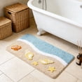thumbnail image 6 of Blue Beach Bathroom Rugs, Soft Microfiber Washable Absorbent Quick Dry Bath Mat with Starfish Seashell, Waves Beach Shower Mat, Coastal Decor C, 6 of 6
