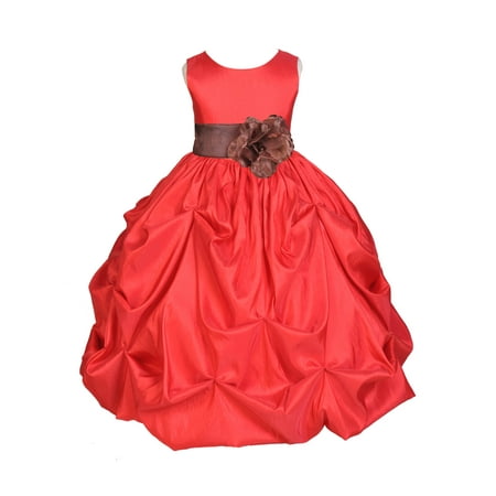 - Ekidsbridal Taffeta Bubble Pick-up Red Flower Girl Dress Christmas Weddings Summer Easter Dress Special Occasions Pageant Toddler Girl's Clothing Holiday Bridal Baptism Junior Bridesmaid 301S