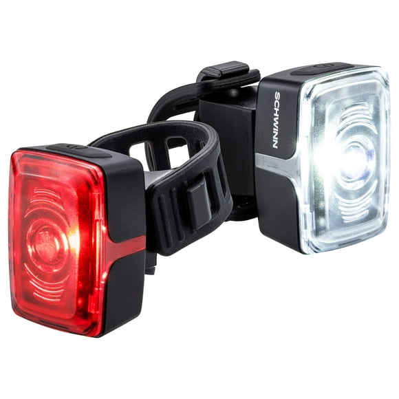 Schwinn LED Bike Light Headlight and Taillight Accessory Set, USB Rechargeable, 75 Foot Beam Distance