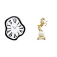 thumbnail image 1 of Reloj de pared creativo y distorsionado, escultura animal moderna, adorno de mesa de lujo, colección para sala de estar, dormitorio, chimenea, escrito, 1 of 8