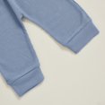 thumbnail image 6 of YDFCWXW Toddler Baby Boy Solid Color Waffle Long Sleeve Sweatshirt Shirt Tops Long Pants 2 Winter Clothes Minimalist Everyday Set （Sky Blue, 12-18 Months）, 6 of 9