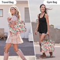 thumbnail image 6 of Large Capacity Tote Bag,Pioneer Flower Floral Print Pattern Handbag Fashion Luxury Tote Bag,15.7"x13"x 5.1" Inches,Laptop Compatible, 6 of 6