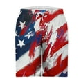 thumbnail image 3 of Chiccall Mens Shorts 4th of July Patriotic Graphic Shorts Drawstring Elastic Waist Summer Beach Swim Trunks with Pockets, 3 of 5