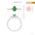 thumbnail image 6 of ANGARA Natural Pear Emerald Solitaire Ring with Trio Diamond Accents in 14K White Gold for Women (Size-7x5mm) | May Birthstone, Birthday, Anniversary, Jewelry Gift for Women | Natural Emerald Ring, 6 of 10