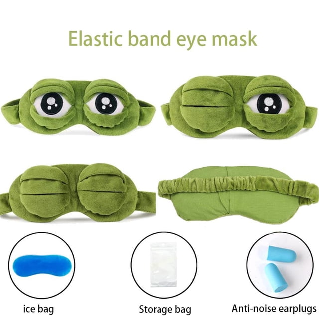 Nuevo Lovely Frogs Eyes Sleeping Eye Cover Vendaje Elástico Eyeshade Cover Sad Frog Shading Eyepatch seitruly AP007675-02
