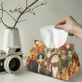 thumbnail image 2 of SEANATIVE Thanksgiving Tissue Box Holder Rectangle PU Leather Tissue Box Cover Portable Maple Leaves Tissue Holder Cute Cat Tissue Box Organizer for Bathroom, Living Room, Office Desk, 2 Pcs, 2 of 7