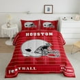 thumbnail image 2 of Erosebridal Houston Bedding Queen Comforter Set,Sports Theme Down Comforter,Football City Bedding Sets Queen with Comforter For Boys Kids,Microfiber Bedroom Decoration Reversible,3 Pieces, 2 of 7