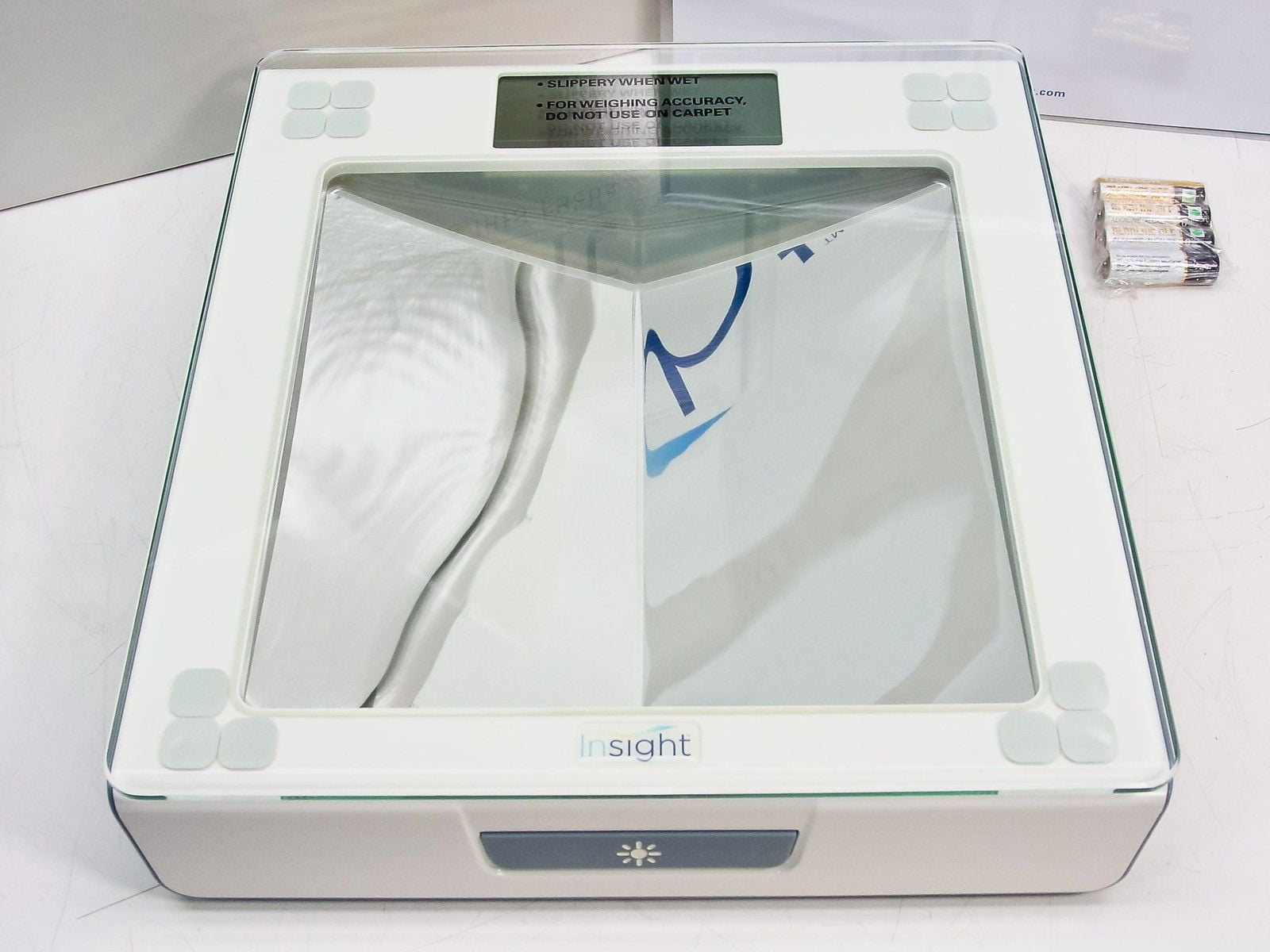 Insight 400lb Glass Digital Bathroom Weight Scale For Diabetic Foot Care 1380 with Mirror