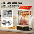 thumbnail image 4 of 2-Tier Electric Hot Dog Steamer with Bun Warmer, 39 Quart Capacity, Adjustable Temperature Control & Stainless Steel Glass Doors, 4 of 6