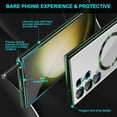 thumbnail image 5 of Dteck Clear for Samsung Galaxy S24 Ultra Mag Safe Case with Camera Lens Protector,Strong Magnetic Case for S24 Ultra,Full Protection Plating Anti-Scratch Slim Thin Case Cover,Green, 5 of 6