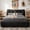 Black, variant on EnHomee Cloud Upholstered Bed Frame Queen Size Boucle Platform Bed Frame with Button Design Headboard & Round Corner & Extra Pillow,Beige