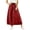 Red Skirts, variant on Miluxas Women's Cotton Linen Maxi Skirt Elastic Waist Drawstring A Line Casual Long Skirt with Pockets Loose Flowy Linen Skirt for Summer Daily Wear White