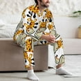 thumbnail image 7 of Naloa Giraffes Head Men’s Pajamas Set - Long Sleeve Button Down Sleep Shirt and Pajama Bottoms Sleepwear Set-Large, 7 of 7
