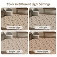 thumbnail image 7 of ODIKA 3'x5' Beige Brown Diamond Lattice Geometric Washable Area Rug Contemporary Intersecting Grid Motif with Oval for Hallway, Laundry Room, Non-Slip, Flatweave, Easy Care, 7 of 7