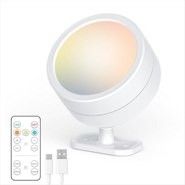 Lámparas LED de Pared con Control Remoto, Magnéticas, Inalámbricas, Regulables, Recargables por USB, para Mesita de Noche de Dormitorio, A