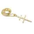 thumbnail image 3 of iJewelry2 Gold-tone Dusse Double Cross Pendant Box Chain Necklace 18'', 3 of 5