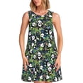 thumbnail image 1 of Fotbe Fun Panda Playing With Bamboo Leaves Vestido de Verano sin Mangas para Mujer – Vestido Midi Línea A, Estilo Camiseta Floral, Vestido Playero Casual y Fluido, 1 of 7