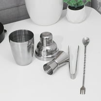 MLINS Cocktail Shaker Set with Stainless Steel Mixer Tools for Bartender Use in Bars Restaurants Silver 4pc