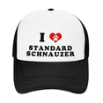 thumbnail image 2 of I Heart Standard Schnauzer Dog Love Pets Funny Trucker Hat Baseball Cap, 2 of 5